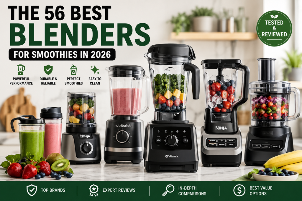 Best Blenders for Smoothies in 2026 featuring top countertop and personal blenders for smoothies, frozen drinks, soups, and everyday kitchen use