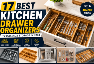 Best Kitchen Drawer Organizers featured in a modern kitchen with neatly arranged utensil dividers and smart storage solutions for 2026.